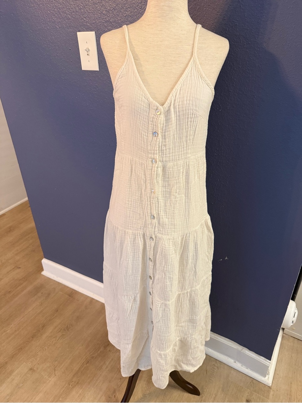 Dreamers Cream gauze maxi dress